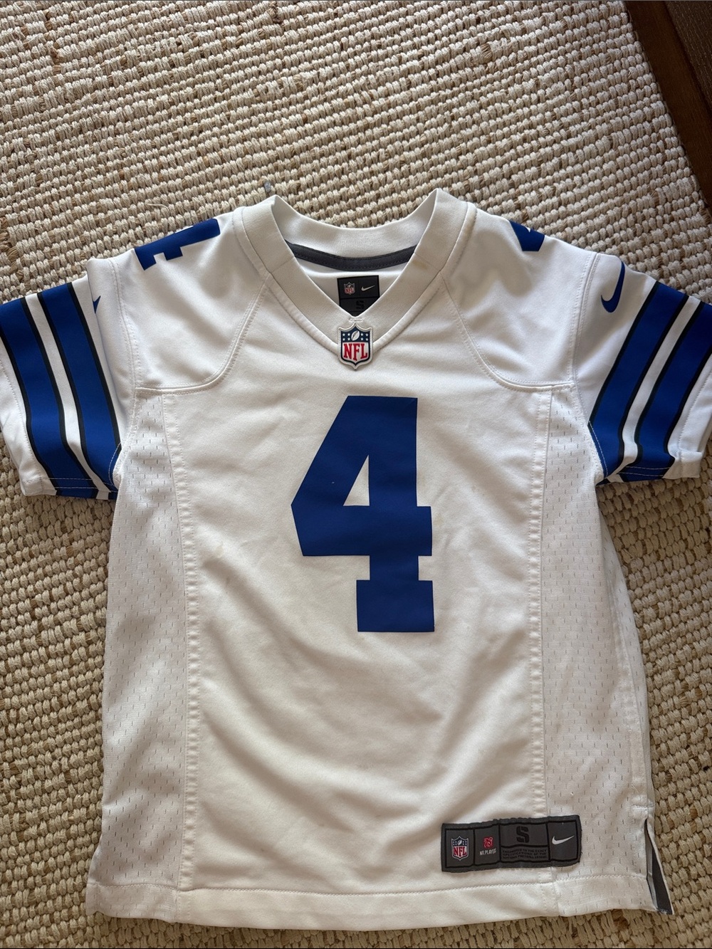 Nike Kids White and Blue Dallas Cowboys #4 Jersey